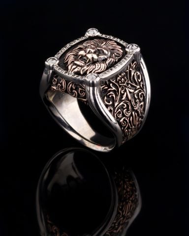 Altın, Elmas, Pırlanta İşli Aslan Yüzük