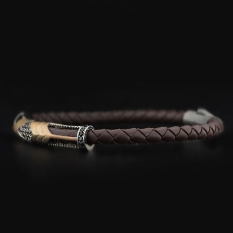 Kauçuk Örgülü Gümüş Bileklik - KG100187