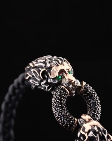 Çift Aslan Figürlü Bileklik