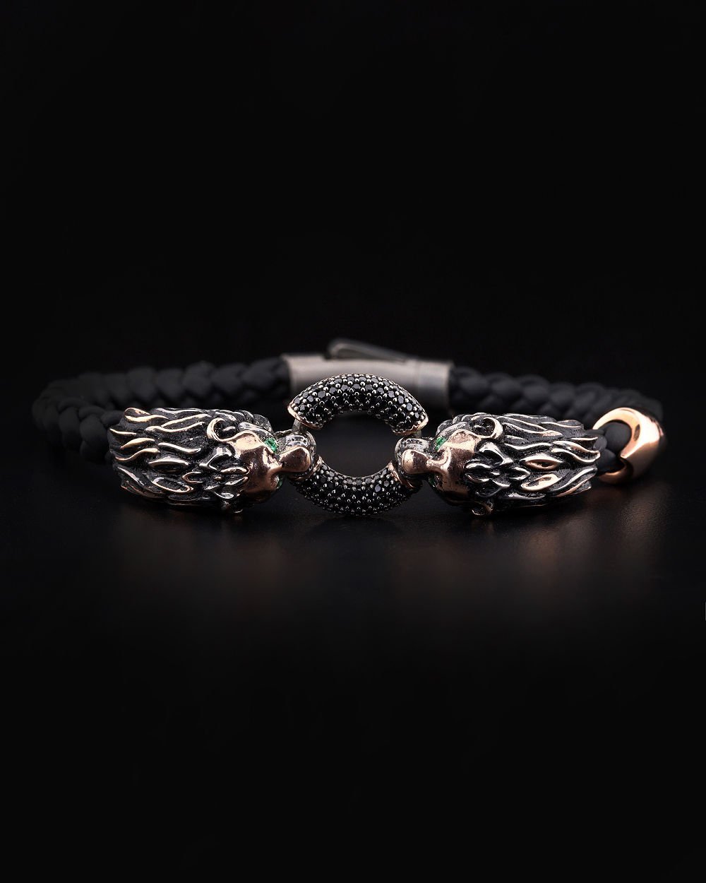 Çift Aslan Figürlü Bileklik