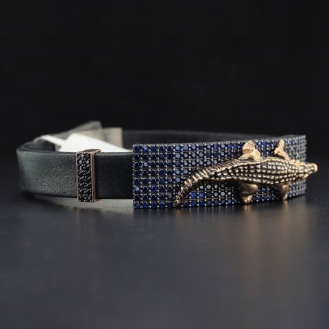 Timsah Figürlü Gümüş Bileklik