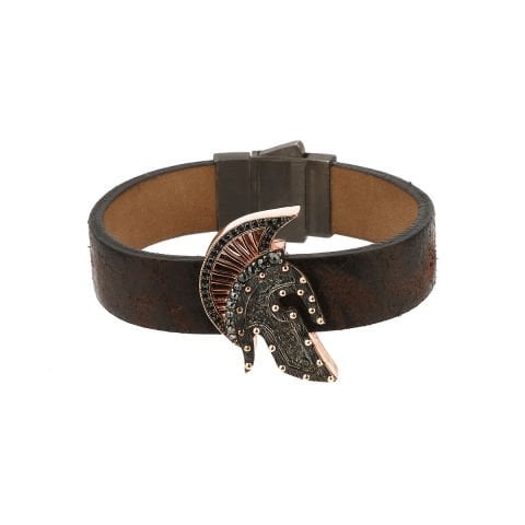 Miğfer Figürlü Taş İşli Gümüş Bileklik