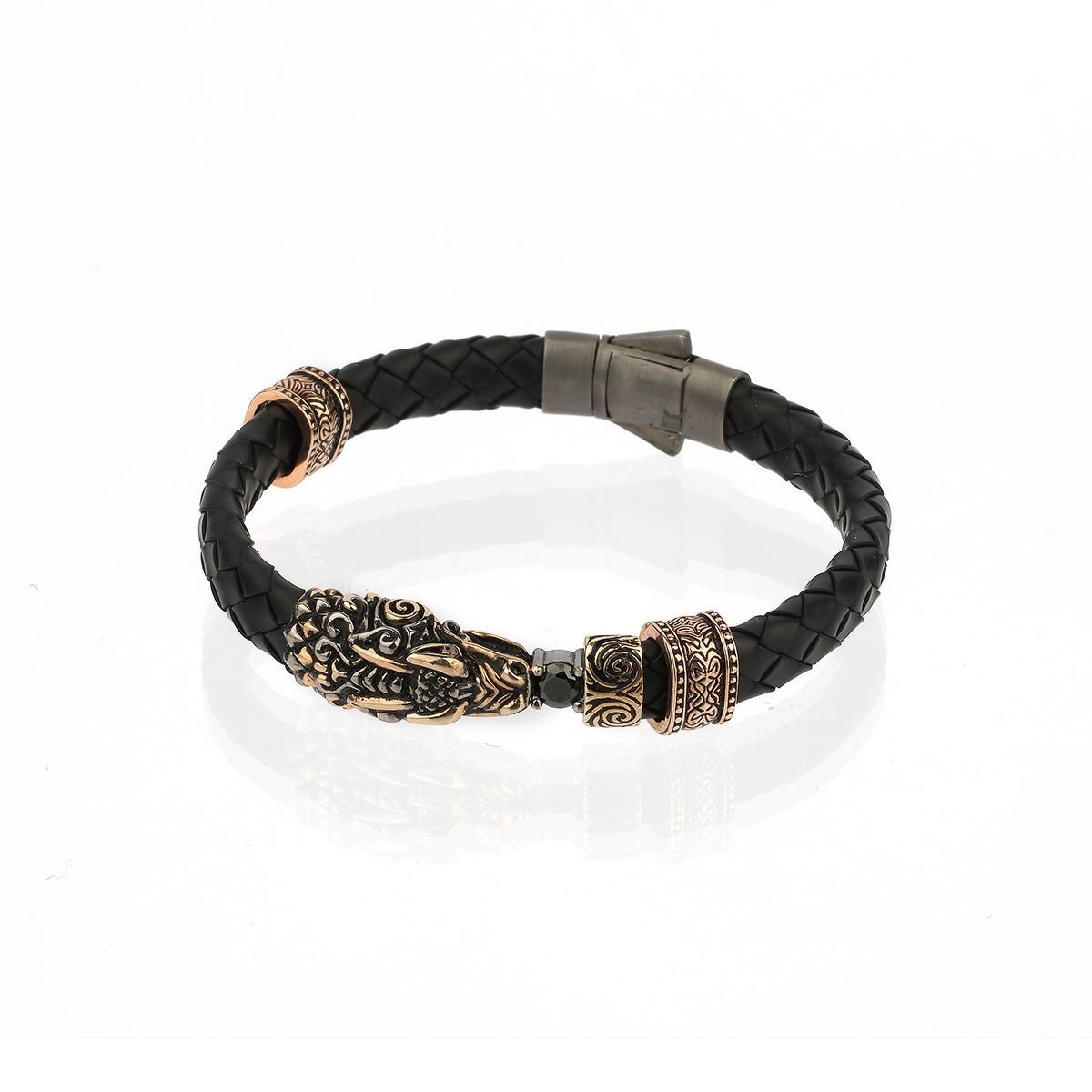 Ejderha Figürlü Gümüş Bileklik