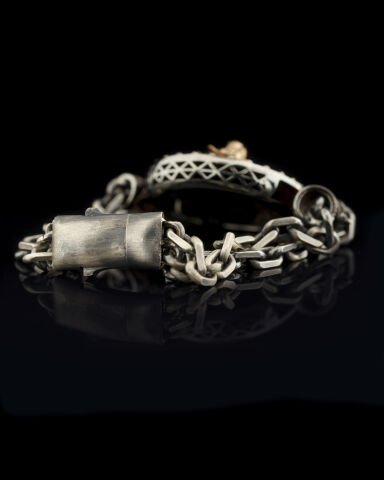 Aslan Figürlü Gümüş Kordon Bileklik