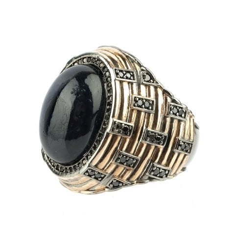 Safir Taşlı Gümüş Yüzük