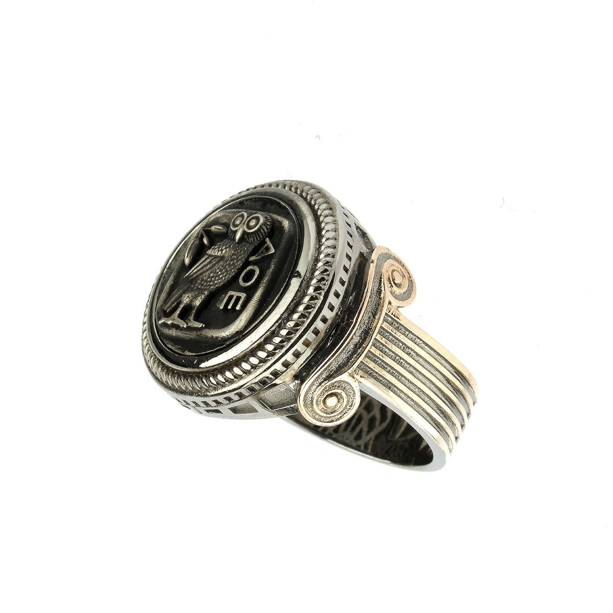 Baykuş Sikkesi Figürlü Gümüş Yüzük