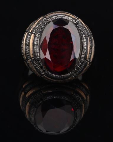 Garnet Taşlı Gümüş Yüzük