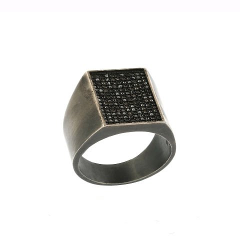 Dikdörtgen Form Gümüş Yüzük