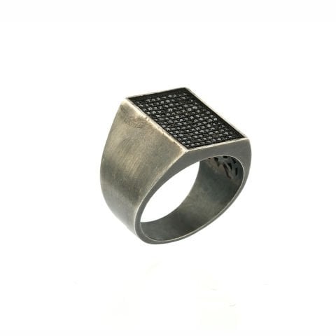 Dikdörtgen Form Gümüş Yüzük